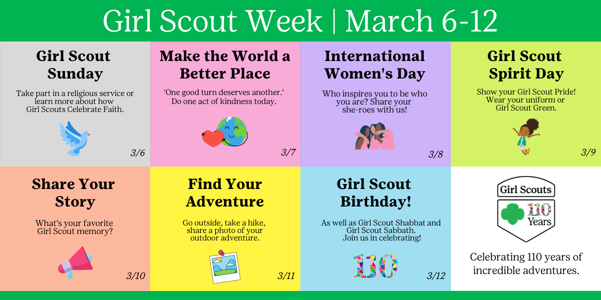 Celebrate Girl Scout Week 2022 and Girl Scouts' 110th Anniversary!